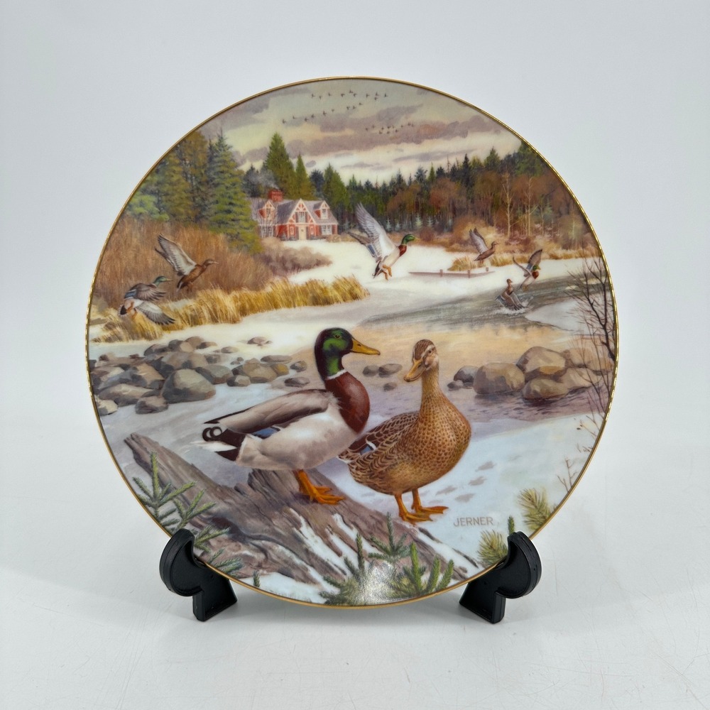 Edwin M Knowles The Mallard Bart Jerner 1986 Collector Plate Wildlife Society